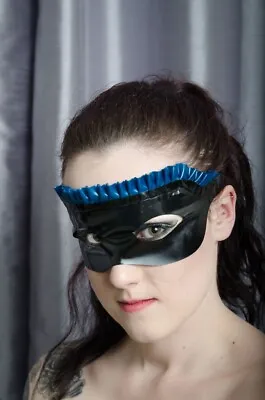 Latex Hood Face Balck Cosplay Club Maid Headgear Masquerad • £16.78