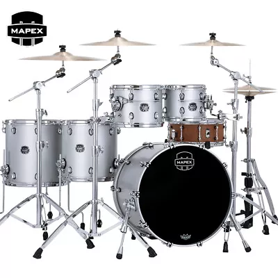 Mapex Saturn Evolution Workhorse 5pcs Drum Shell Pack Iridium Silver Lacquer • $3069