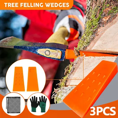 3Pcs Cleaving Chainsaw Wedge Tool Plastic Tree Felling Wedges Logging Cutting • £6.38