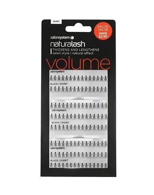 Salon System Naturalash Individual Eyelashes Eye Lashes Black 3 For 2 Short • £8.49