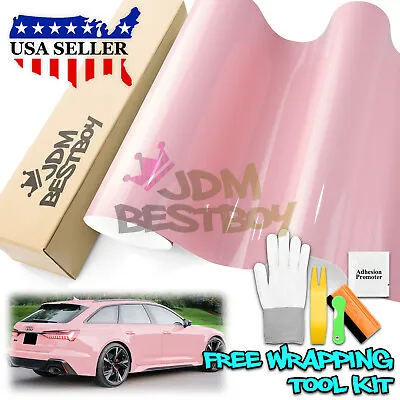 High Gloss Rouge Pink Glossy Car Vinyl Wrap Sticker Decal Sheet Film Air Release • $30