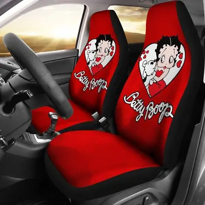 $54.99 • Buy Betty Boop With Dog In Heart Cute Cartoon Car Seat Covers (set Of 2)