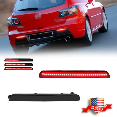 Smoked Rear Bumper Reflector LED Tail Brake Signal Lights For Mazda3 Axela 04-09 • $21.99