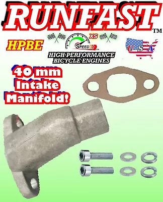 Aluminum Manifold Intake Pipe 40mm-2 Stroke Engine Motorized Bicycle Motors • $9.99