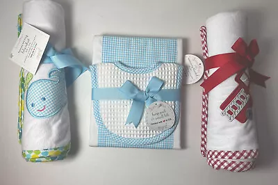 3 Marthas Baby Gift Set Of 3 Fire Engine + Whale Receiving Blanket Burp Pad NEW • $60