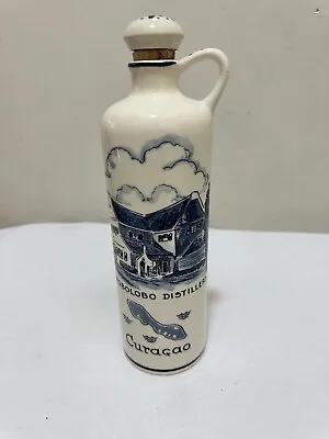 Vtg Blue Delft Curacao Souvenir Chobolobo Distillery Liqueur Bottle 2426 Holland • $21.99