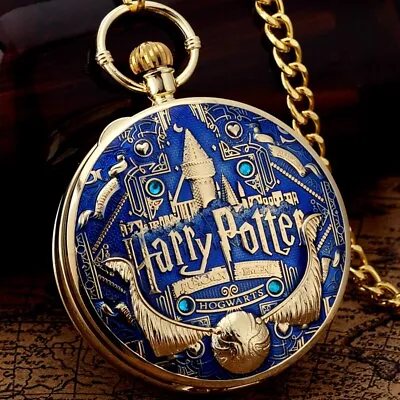 Uncommon Music Box Pocket Watch Blue Case Retro Style Pendant Chain Fob Watches • £17.08