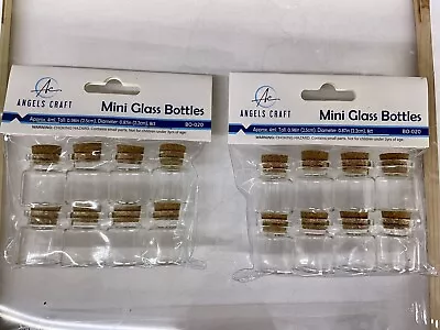 SET OF 2 4ml Mini Glass Bottles Jars Vials Container W/ Cork 8pc • $8.27