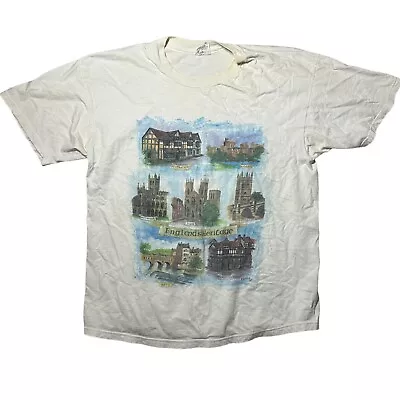 Vintage English Heritage Castles Oxford Winsdor Graphic T Shirt Size XL Stains • $19.97