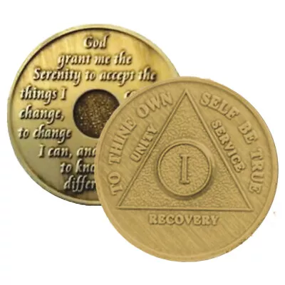 Bronze AA Medallion Sobriety Chip Year 1-60 • $2.99