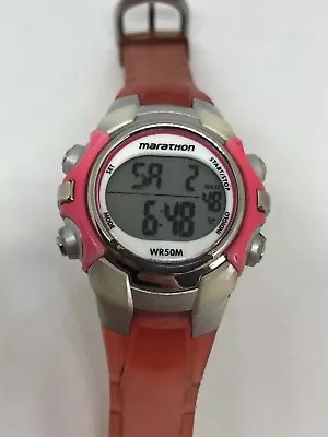 Working Ladies Orange Silver Pink Marathon By Timex Digital Sports Watch  CS • $16