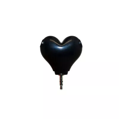 2-Way Heart-Shaped Headphone Splitter 3.5mm Stereo Audio Accessory • £7.25