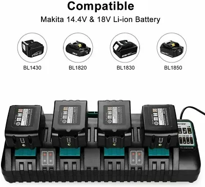 £130.46 • Buy Charger For Makita DC18SF 14.4V-18Volt LXT Lithium-Ion 4-Port BL1830 BL1860 1840
