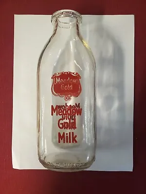Vintage Meadow Gold Milk Square Quart Milk Bottle  • $17.99