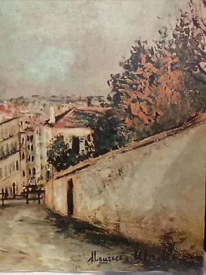 Maurice Utrillo “View Of Montmartre” Print On Canvas. Signed With Wooden Back • $73