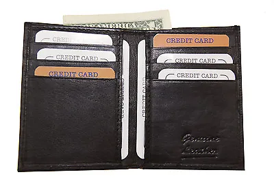 $12.49 • Buy MENS Slim Bifold Wallet, Genuine Leather, Front Pocket Multi Card Holder, Black