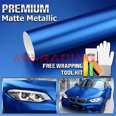 Premium Matte Metallic Satin Pearl Royal Blue Vinyl Car Wrap Sticker Decal Film • $4.99