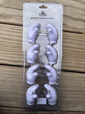 New DISNEY Mickey Mouse Corn Cob Holders (4 Pair) White Glove Hands Double Prong • $11.99