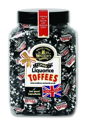 Walkers Nonsuch Liquorice Toffees Gift Jar 1.25kg • £13.49