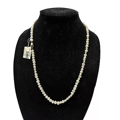 24”  Natural White Pearl Beaded  Necklace  Sterling Silver Clasp Elegant Wedding • $25