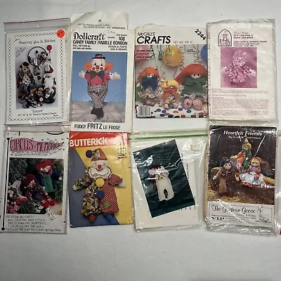 Clown &Friends Doll (8) Paper Sewing Patterns Butterick/Dollcraft/McCalls New • $45.50