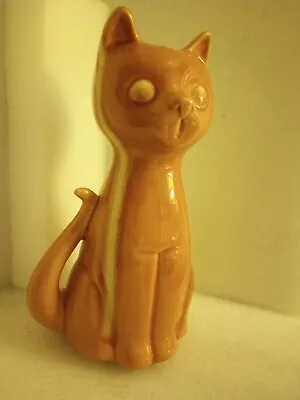 Vintage Hull Orange Stripe Cat Vase  Medley 11  Tall Mint • $89