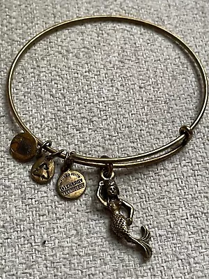 Alex And Ani Russian Gold Mermaid Charm Expandable Bracelet • $8.95