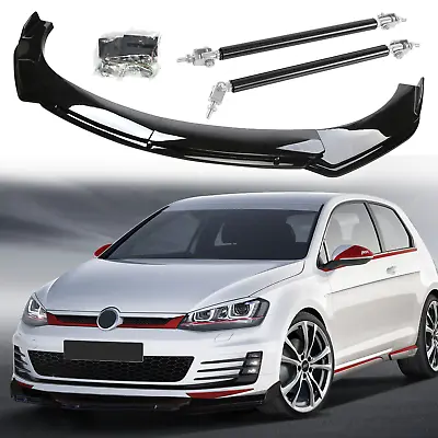 For VW Golf MK5 MK6 MK7 Front Bumper Lower Lip Splitter Spoiler+Strut Rods • $79.99