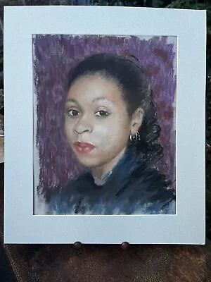 Chalk Pastel Portrait Young Parisian Woman Peter Brian Wardle C. 1960 • £90