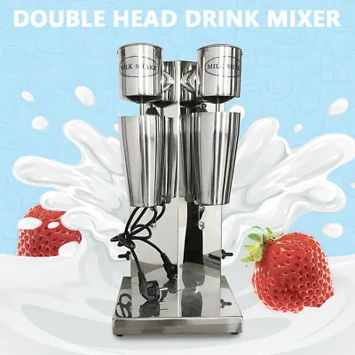 Commercial Stainless Steel Milk Shake Machine Double Head Drink Mixer 110V 360W • $64.60