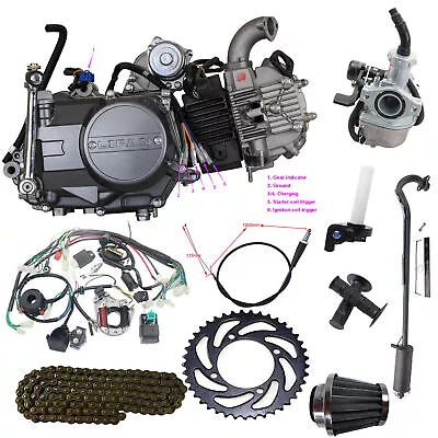 Lifan Semi-Auto 125cc Engine Motor Kit Pit Trail Bike Taotao Coolster 4 Wheelers • $598.18