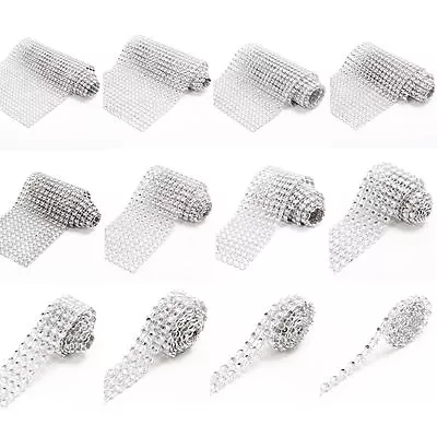 £1.60 • Buy SILVER Diamante Bling Sparkling Diamond Effect Wedding Cake Craft Trim Ribbon 