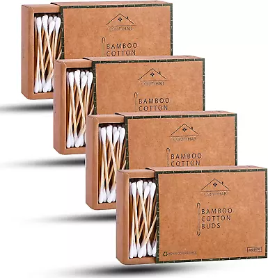 ComfyHab Bamboo Cotton Buds 800 Organic Eco-Friendly Q Tips Biodegradable Ear • £11.60