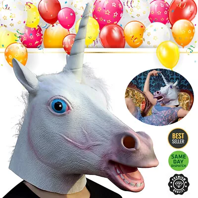 £6.90 • Buy Horse Head Costume Mask Halloween Fancy Parties Unicorn Mask Animal Cosplay