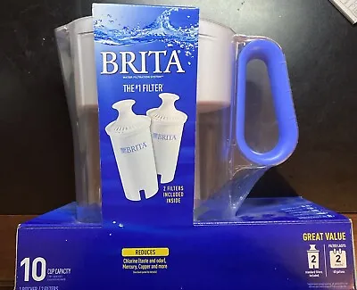 Brita New Sealed Large 10-Cup Water Filter Pitcher With 2 Standard Filters • $35