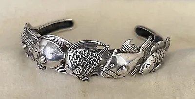 Kabana 925 Sterling Sea Life FISH Adjustable Cuff  Bracelet 41.8g. Make Offer • $269