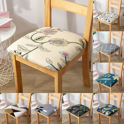$6.48 • Buy Removable Stretch Flexible Dining Chair Seat Covers Protect Cushion Slipcover