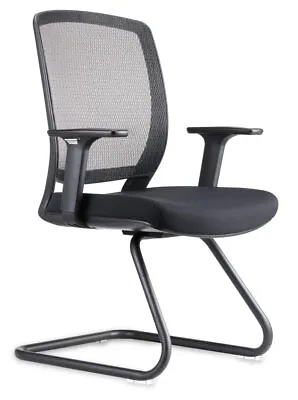 Rapidline Visitors Office Chair Boardroom Sled Base Seating Black Mesh Hartley V • $290