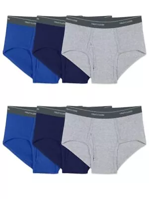 6 Pack Men's Tag-free 100% Cotton Classic Briefs UnderwearMid-Rise 5XL Assorted • $40.22