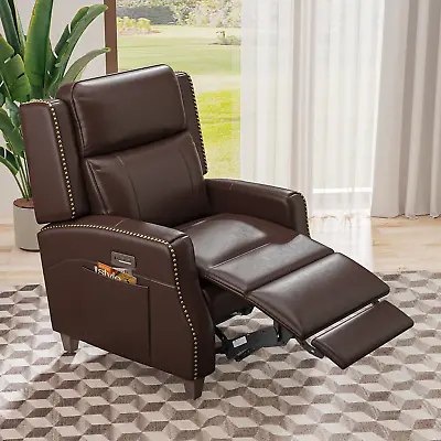 Power Recliner Sofa Chair Electric Single Sofa Cowhide Leather USB Living Room • $598