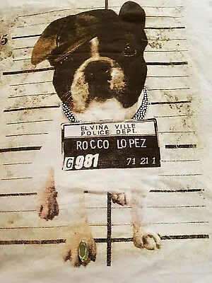 $22.07 • Buy Zara French Bulldog Frenchie Boston Terrier Puppy Mugshot Diamante T-Shirt 