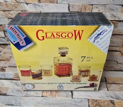 £13.99 • Buy Glasgow 7pc Whiskey Bottle And Mixed Whiskey Glasses Gift Set For Men