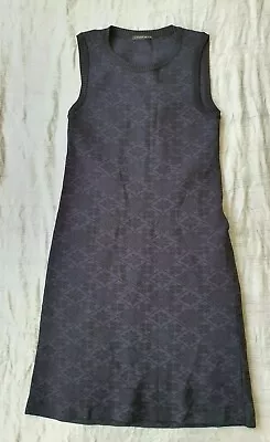 $160 • Buy SCANLAN THEODORE Crepe Knit Patterned Dress, Size L Navy & Black Floral Check