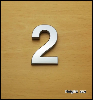 £3.55 • Buy Self Adhesive 3D Chrome Plastic Letters Numbers Silver House Door Car 5cm CURVED