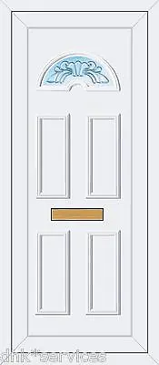 White Full Height Upvc Door Panel ( Carter One ) Maryland Resin Bevels • £190