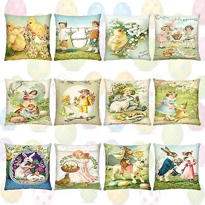 12 Pcs Vintage Easter Pillow Covers 18 X 18 Inch Vintage Easter Decor Retro F... • $18.17