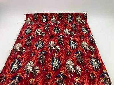 1+yd Vaqueros Fabric Bull Cow Rustlers Wranglers Mexican Cowboys Robert Kaufman • $19.99