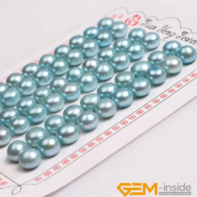 AAA Grade 30 Pairs Half Drilled Pearl Button Beads Jewelry Making Earring DIY UK • £21.90