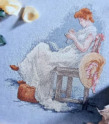 Edwardian Lady Sewing Picture Panel Cross Stitch Embroidery Pattern • £3.10