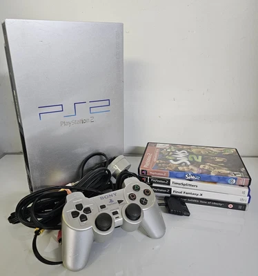 $199 • Buy ✅ Sony Playstation 2 PS2 Slim Silver Console + 4 Games 👉 EXPRESS POST ✅